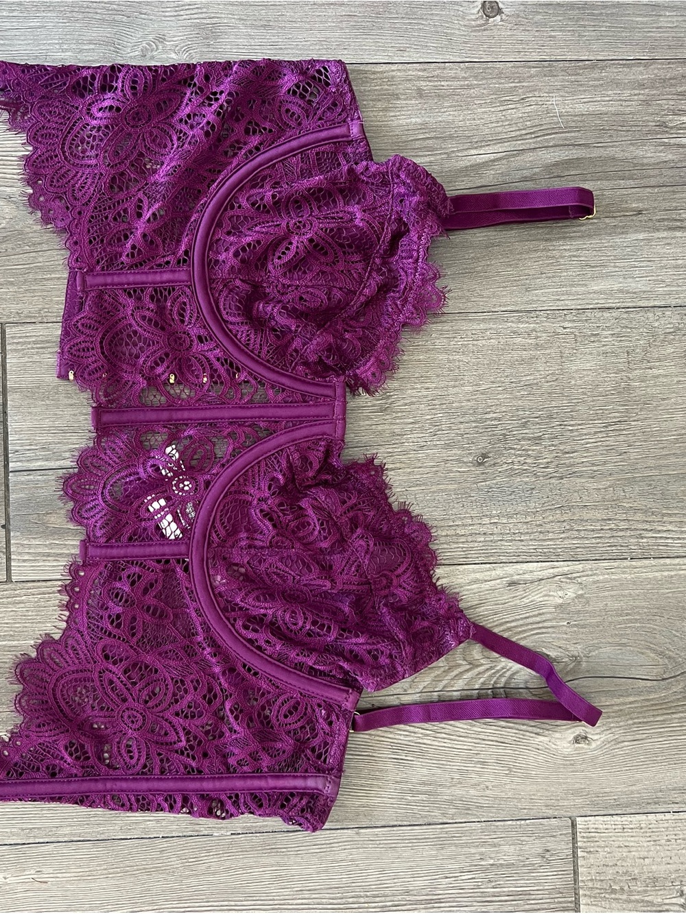 Anthropologie Lace Underwire Bralette in Plum Purple